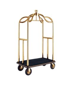Xe đẩy hành lý khách sạn inox vàng