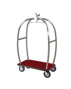 Xe đẩy hành lý khung quả táo inox trắng