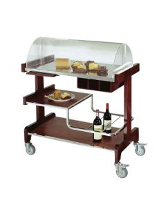 Xe đẩy rượu 3 tầng có nắp đậy