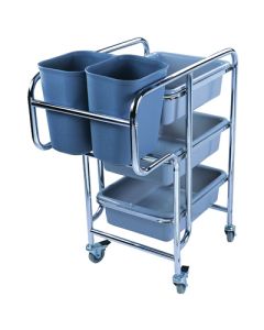xe đẩy thu dọn bàn ăn bằng inox