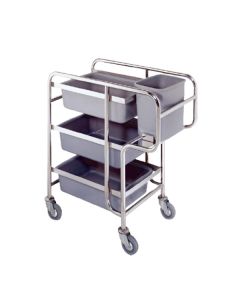 Xe đẩy dọn bàn nhựa khung nhôm có khay 