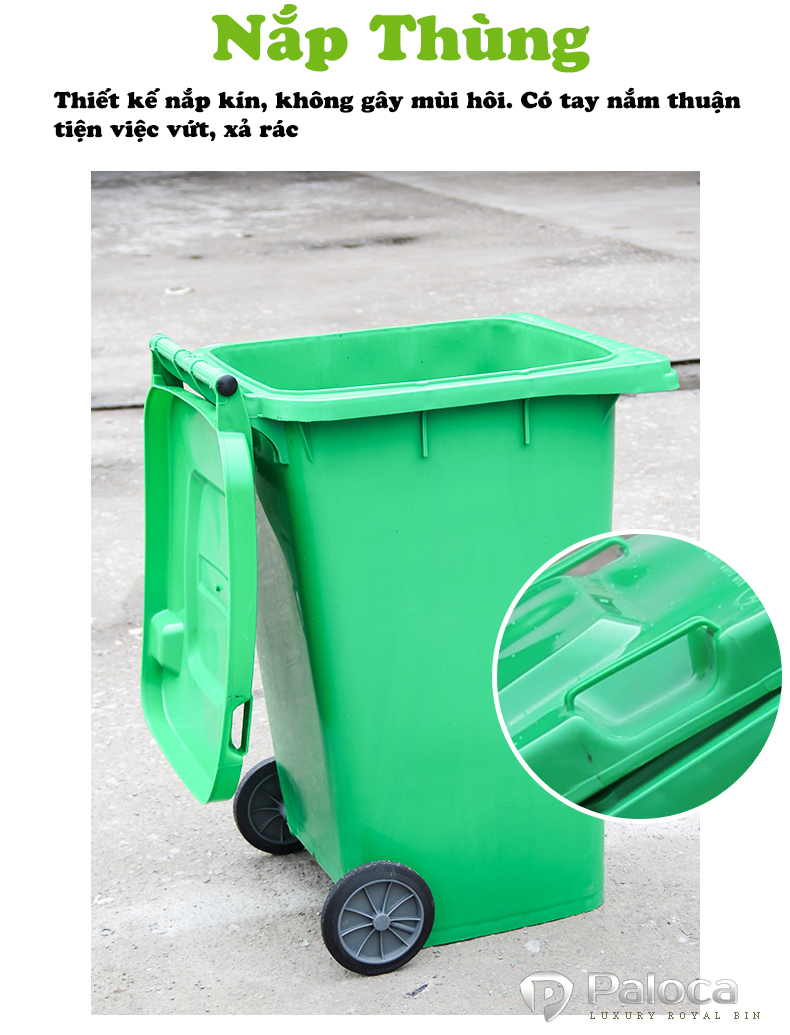 Thùng rác nhựa 240 lít HDPE giá rẻ