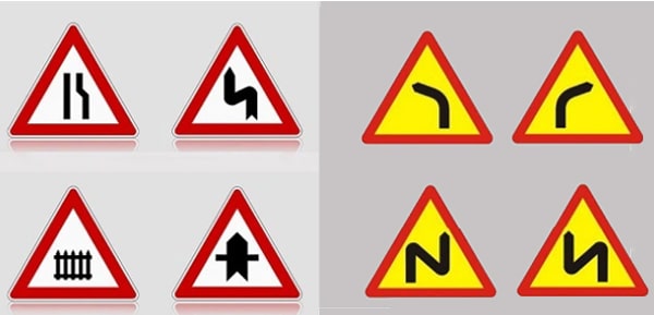 Biển báo giao thông hình tam giác thiết kế đơn giản