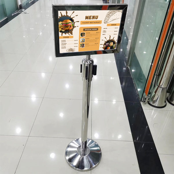 Bảng chỉ dẫn thông báo cắm trên cột chắn inox khổ A3