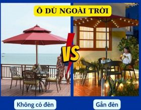 [Phân vân chọn mua] Ô dù ngoài trời gắn đèn và loại thường