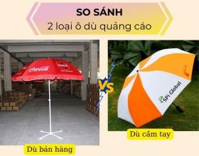 Sự khác biệt của dù cầm tay quảng cáo và dù bán hàng quảng cáo