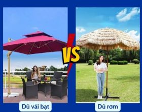 Dù rơm ngoài trời và dù vải bạt che nắng: Bạn chọn loại nào?