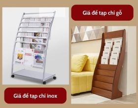 Giá để tạp chí chất liệu inox và gỗ: Bạn chọn loại nào?