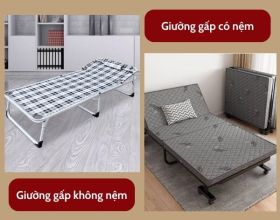 So sánh nhanh giường gấp có nệm và không nệm