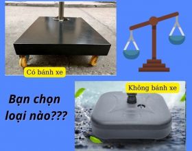 So sánh chân đế ô có bánh xe và không có bánh xe