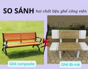 So sánh ghế công viên composite và ghế đá mài