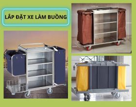 Tự lắp xe đẩy dọn vệ sinh buồng phòng khách sạn: Không quá khó