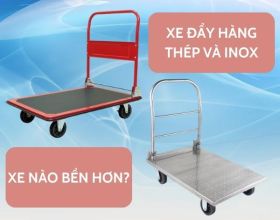 So sánh xe đẩy hàng bằng thép hay inox bền hơn