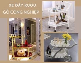 Xe đẩy rượu gỗ công nghiệp: Sự kết hợp giữa tiết kiệm và đẳng cấp