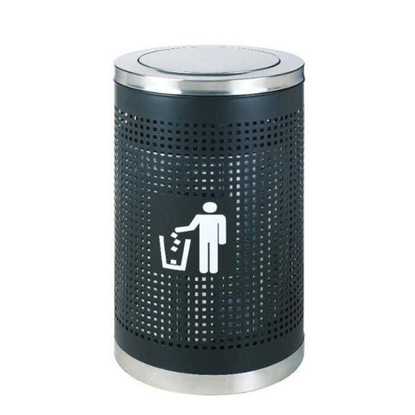 thùng rác inox nắp bập bênh