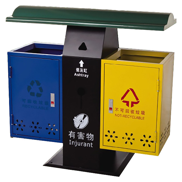 thùng rác để nơi công cộng bằng kim loại