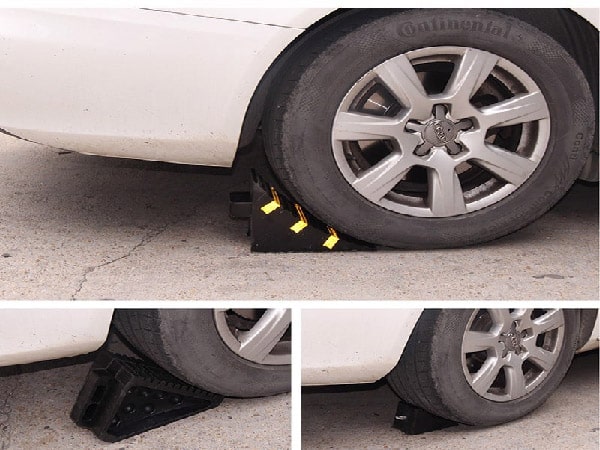 Cục canh bánh xe di động dùng để giữ bánh xe ô tô