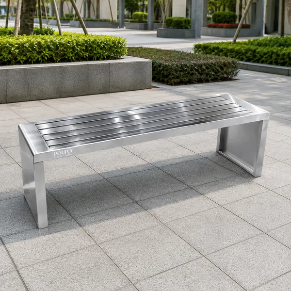Ghế băng dài inox dùng cho không gian ngoài trời