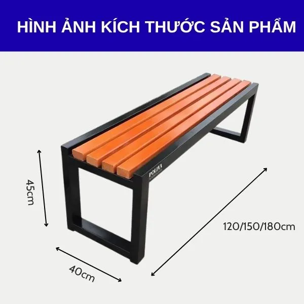 Tham khảo kích thước ghế băng dài gỗ nhựa