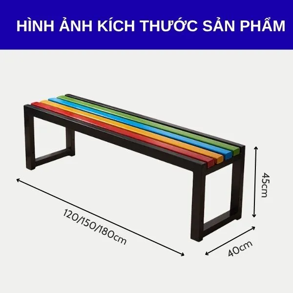 Kích thước Ghế công cộng không tựa gỗ nhựa