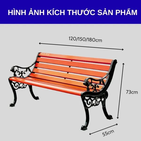 Kích thước ghế công viên giả gỗ