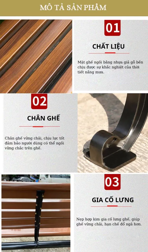 Tham khảo 1 số đặc điểm của ghế giả gỗ công viên