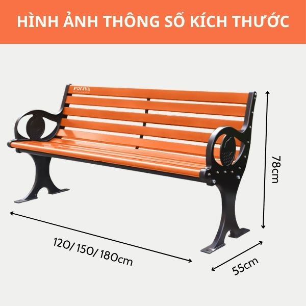 Tham khảo kích thước ghế công viên ngoài trời