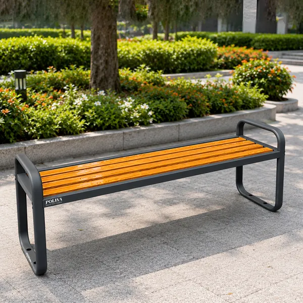 Ghế băng dài công viên nan sắt giả gỗ