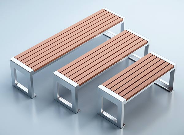 Mẫu ghế băng công viên có 3 kích thước chiều dài