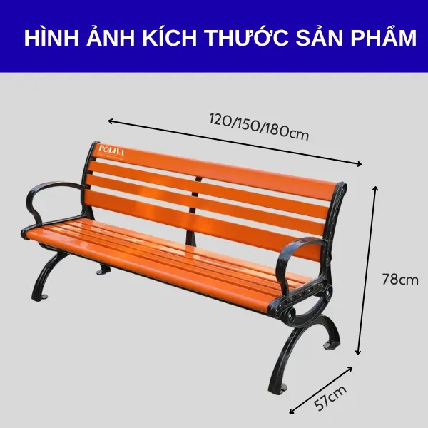 Chi tiết cụ thể kích thước ghế công viên bằng gỗ
