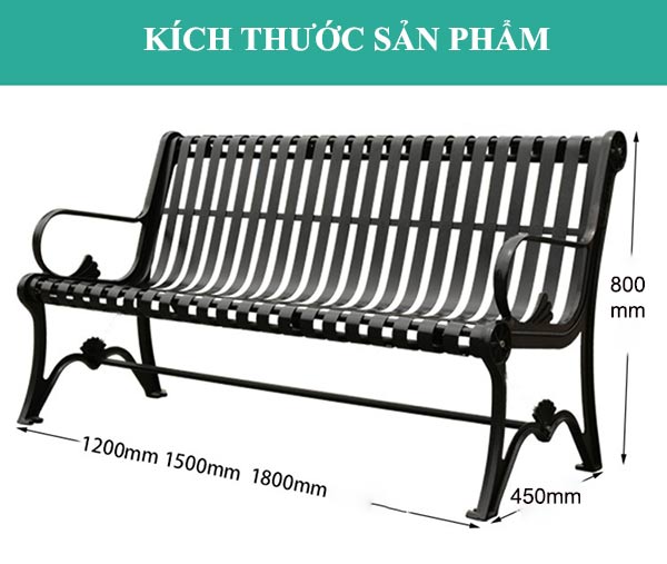Tham khảo kích thước ghế sắt công viên