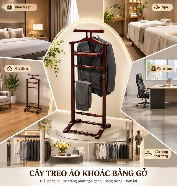 Các không gian nên trang bị giá treo áo khoác chuyên nghiệp