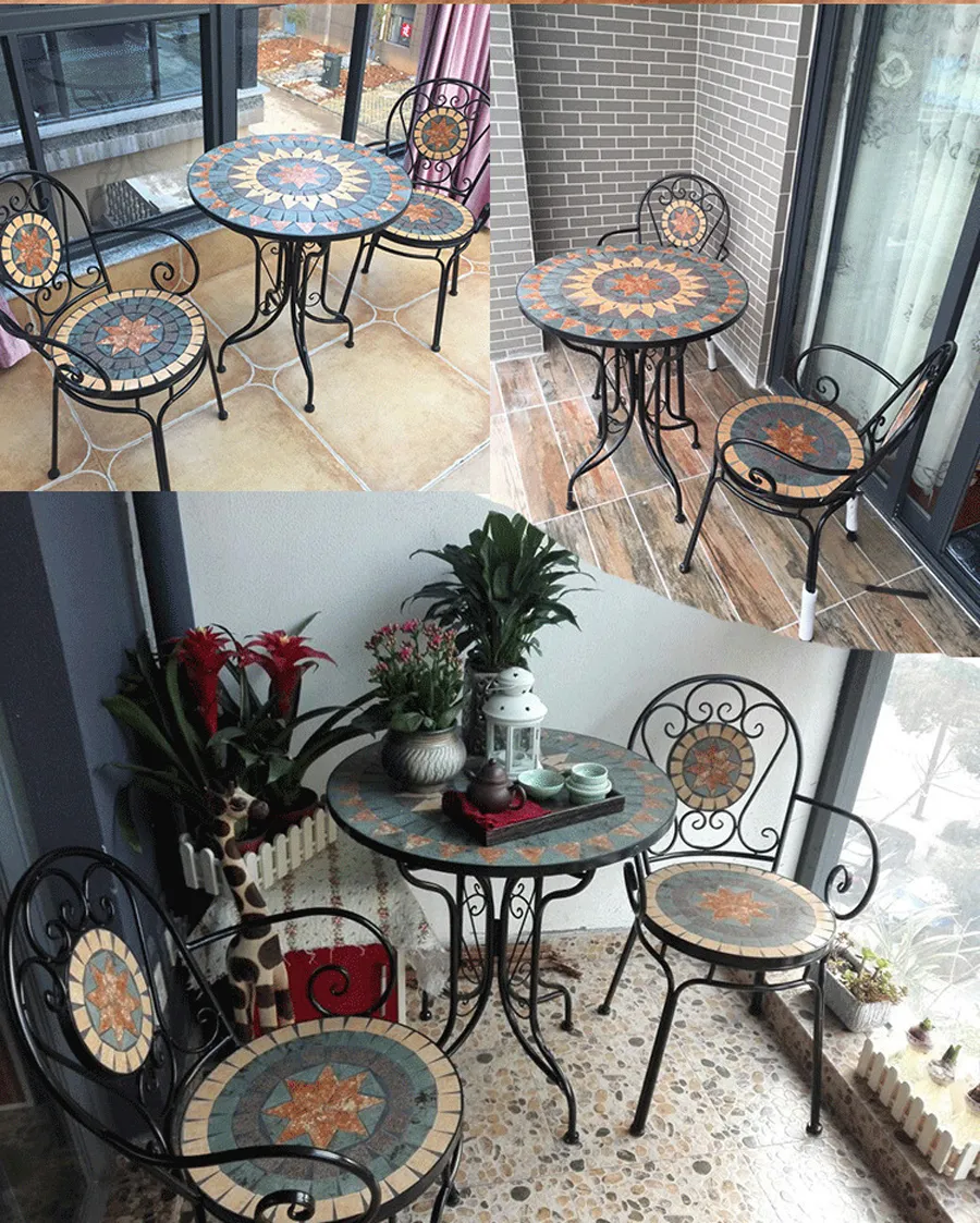 bộ bàn ghế Mosaic thiết kế cổ điển