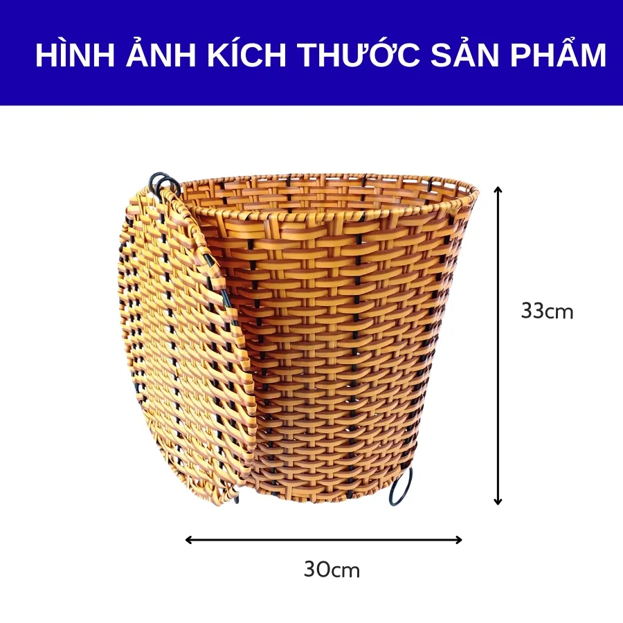 Kích thước thùng đựng rác nhựa giả mây