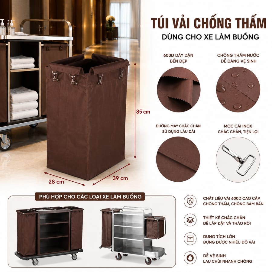 Đặc điểm túi vải chống thấm của xe làm buồng