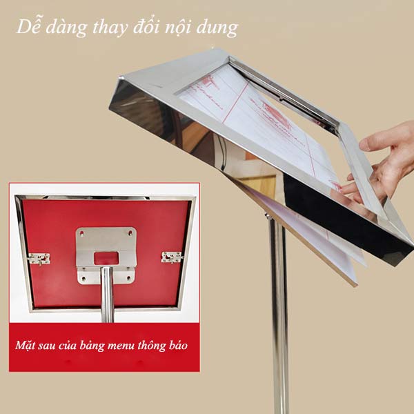 Thay mới nội dung trên bảng menu đứng khá dễ dàng