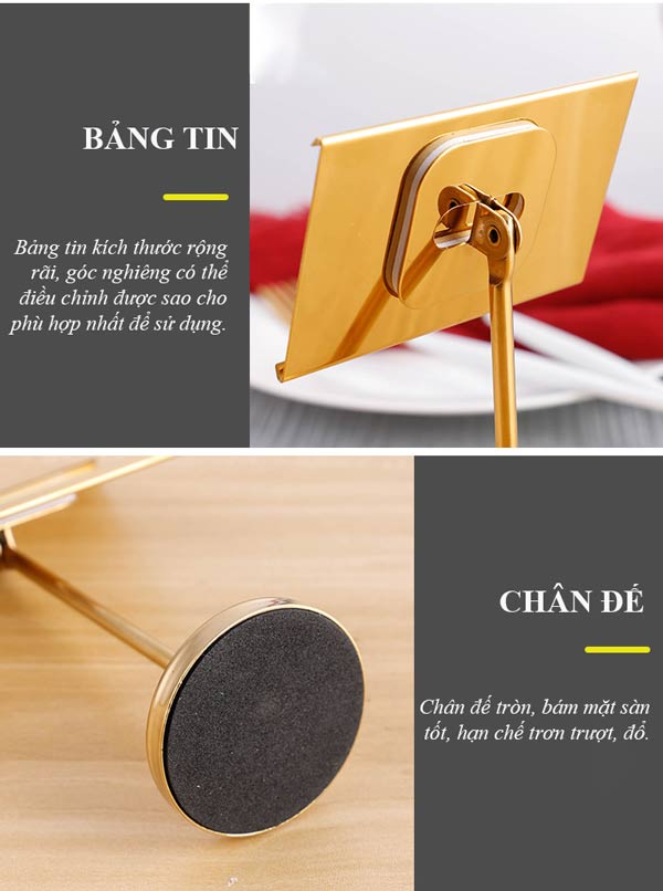 Chi tiết đặc điểm của bảng menu cỡ nhỏ
