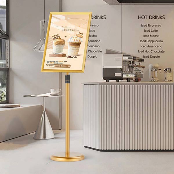 Mẫu bảng menu điều chỉnh độ cao màu vàng kim đẹp