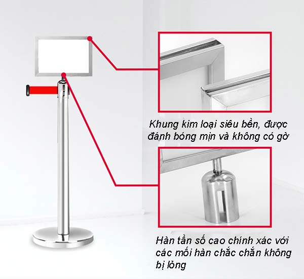 Kết cấu bảng chắc chắn, dễ gắn vào thân cột chắn