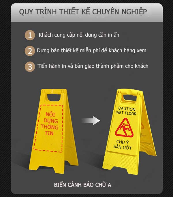 Dễ dàng in ấn thông điệp cảnh báo trên biển báo chữ A