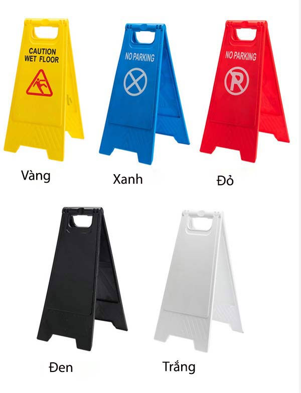 Biển cảnh báo chữ A với nhiều màu sắc