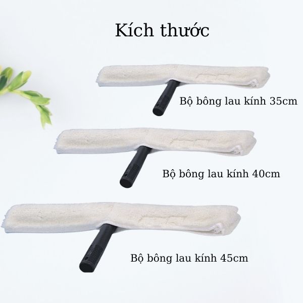 Chi tiết kích thước từng loại bộ bông lau sạch kính