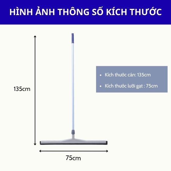 Kích thước cây gạt sàn công nghiệp cỡ lớn 75cm