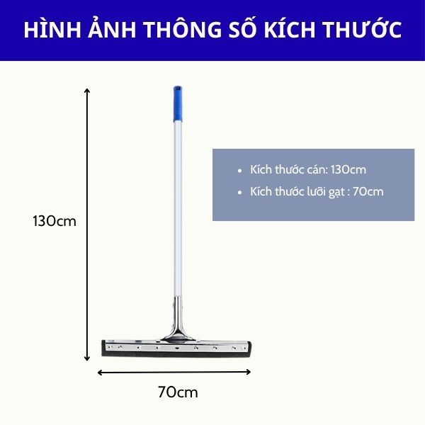 Bộ gạt sàn nhà 75cm lưỡi cao su và kích thước cụ thể