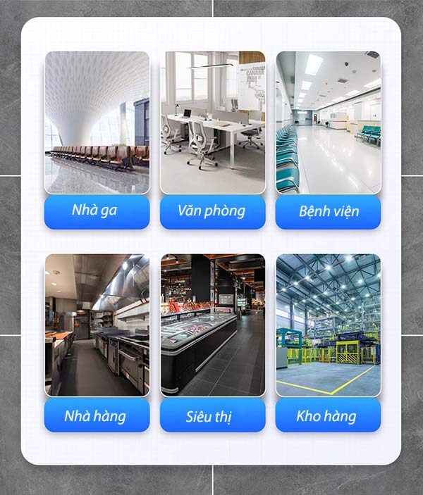Được sử dụng trong nhiều không gian công cộng