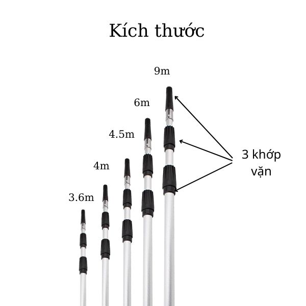 Kích thước cây nối dài đa dạng