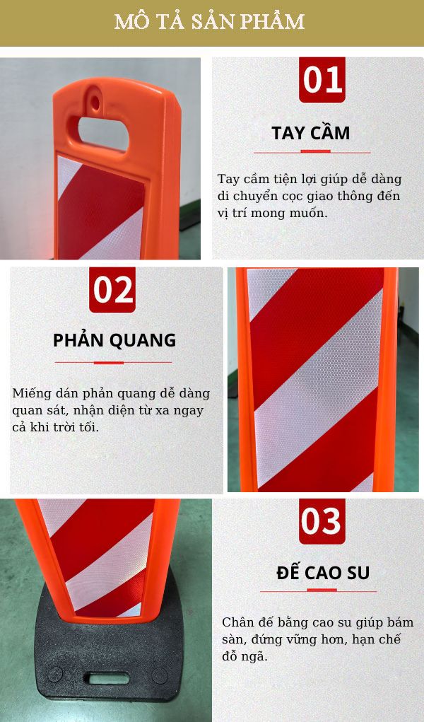 Đặc điểm thiết kế cọc giao thông tấm đứng