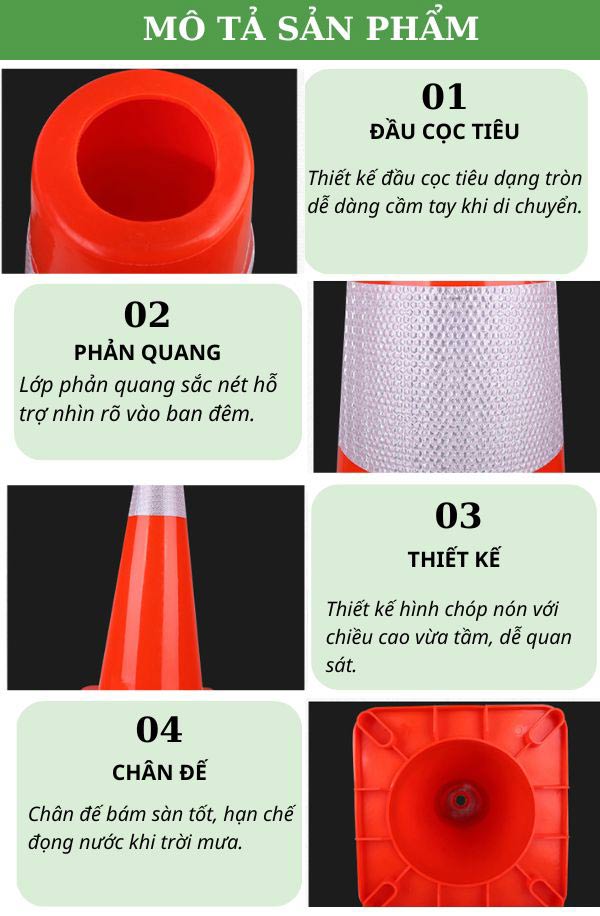 Chi tiết đặc điểm thiết kế cọc tiêu hình chóp nón