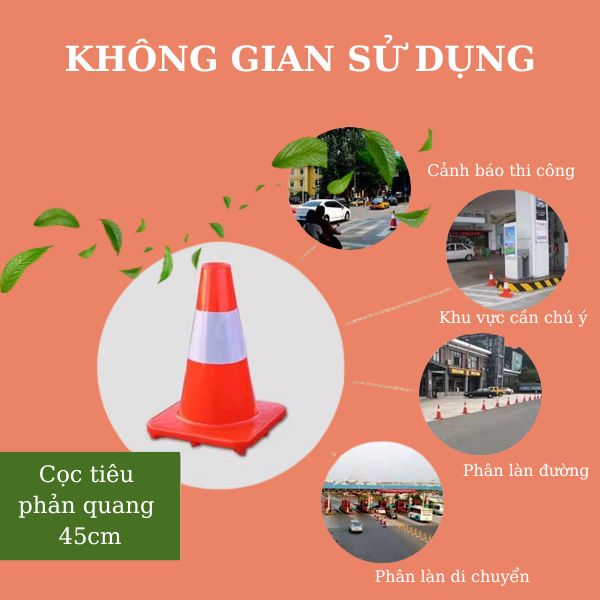 Mẫu cọc tiêu cảnh báo được dùng ở nhiều không gian