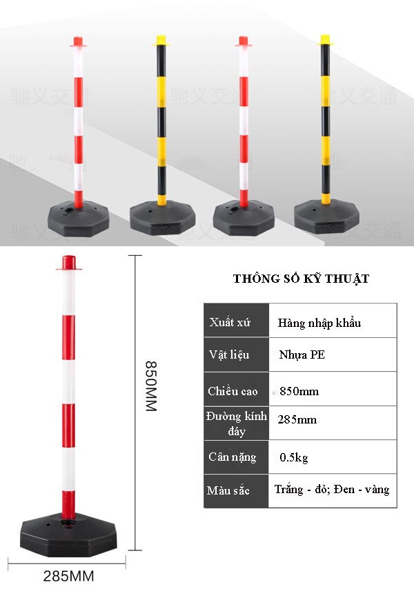Tham khảo nhanh kích thước trụ cảnh báo an toàn giao thông